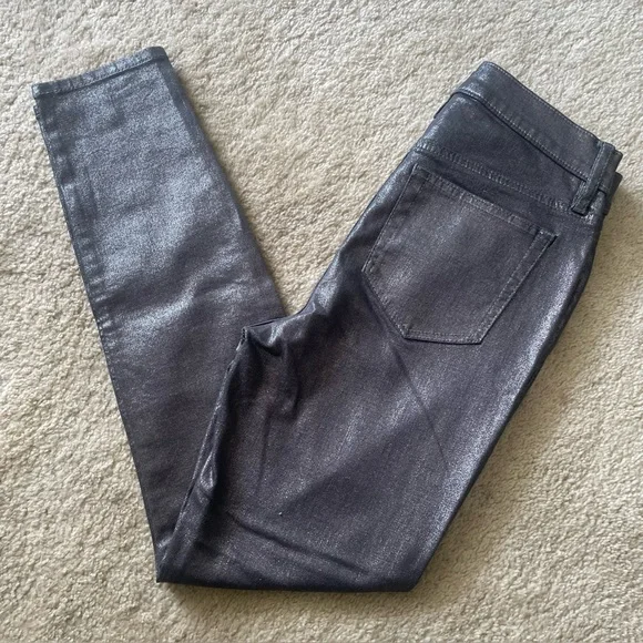 LOFT The Skinny Pewter Coated Jeans Size 2/26 - Picture 4 of 8